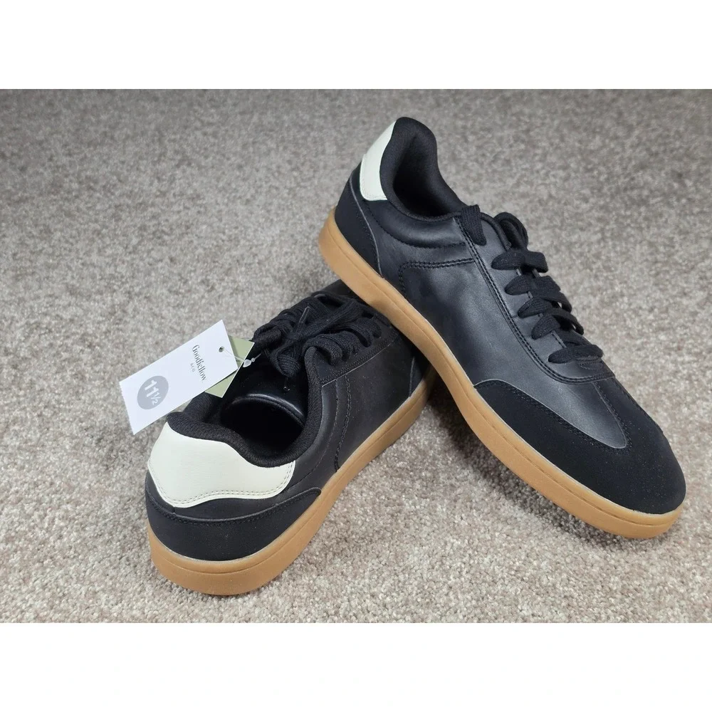 Goodfellow & Co Finlay Mens Black Gum Sole Sneakers Low Top Shoes 11.5 New